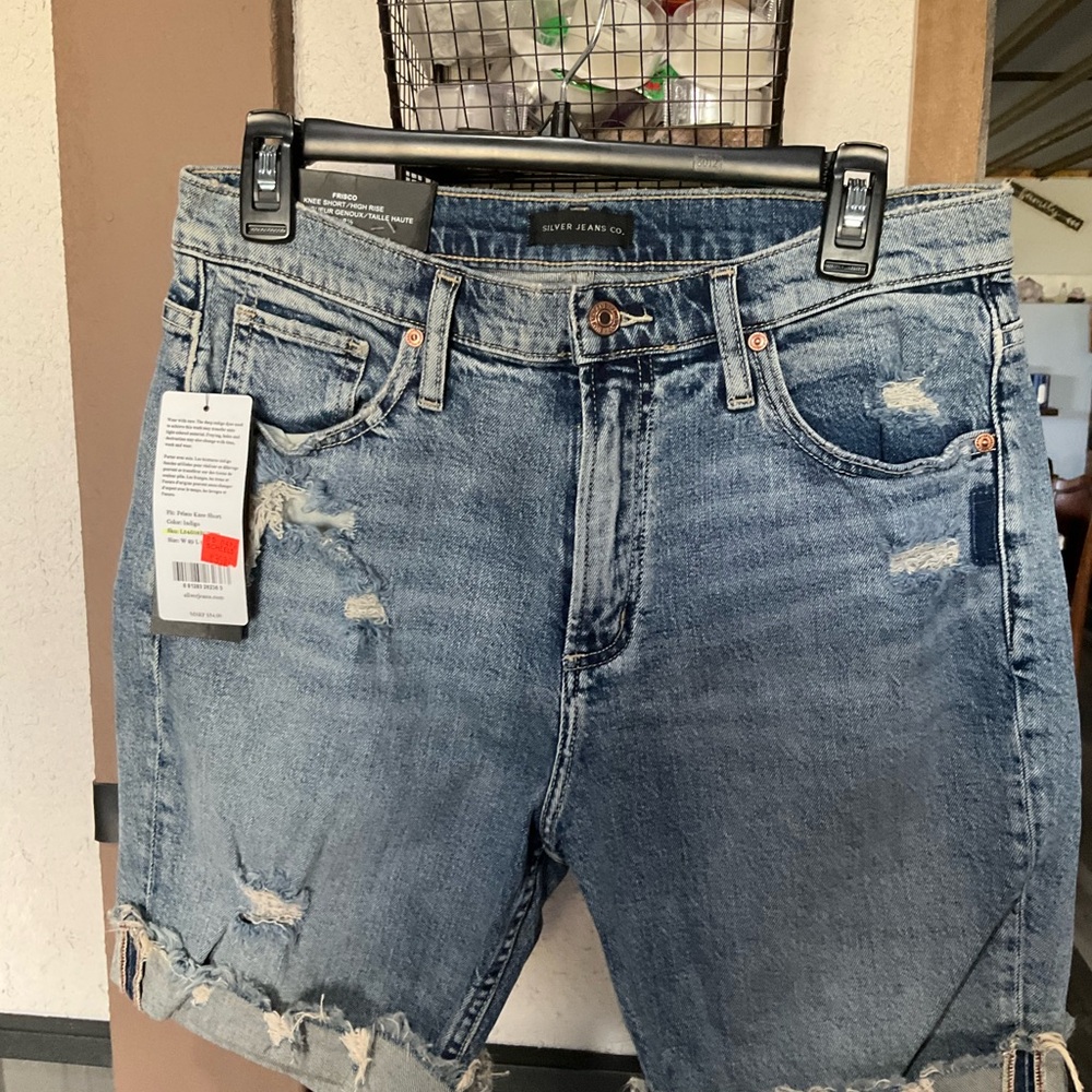 Silver Jeans Light Blue Distressed Men's Denim Shorts